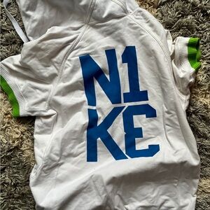 Nike Dri-FIT White Jacket with Blue Lining